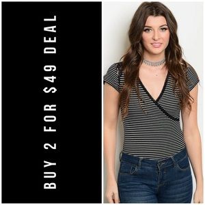 STRIPED LACE BODYSUIT